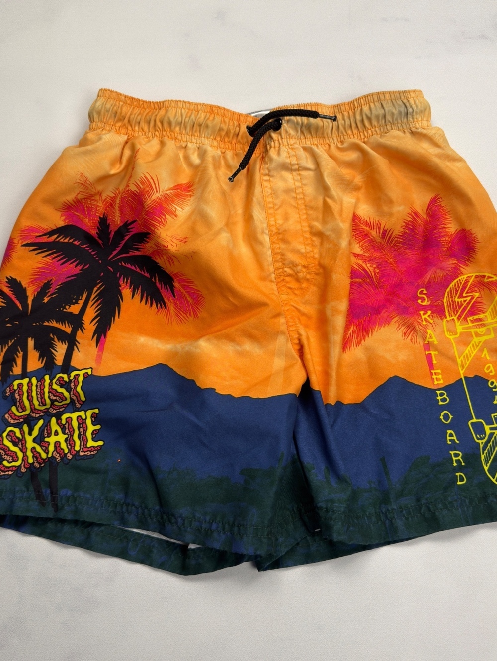 H&M Swim Shorts Just Skate Palm Trees Print - 14Y